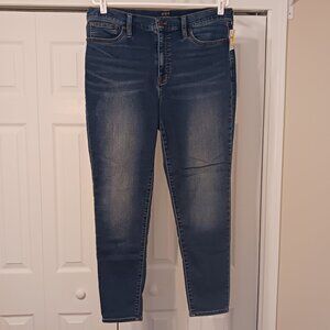 J. Crew Blue High-Rise Skinny Jeans Sz 14  Waist 36"  Inseam 28.5" Rise 11"  B33
